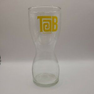 Enjoy Tab Trademark Curved Drinking Glass Vtg Hourglass  Coca Cola Soda Promo 7"